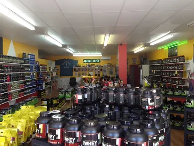 Whey protein wall at Muscle Depot